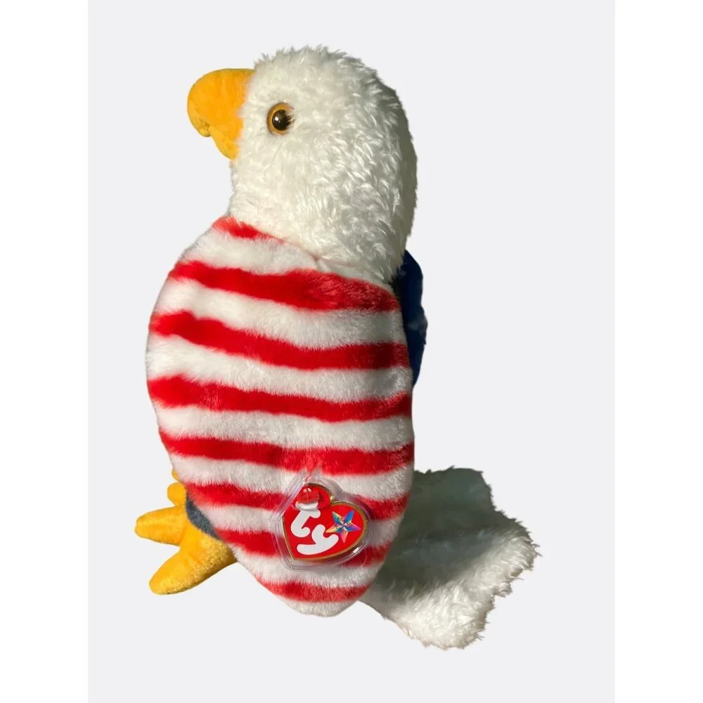 Ty Beanie Buddies Soar Bald Eagle Plush With Patriotic Stripes And Blue Stars - Picture 2 of 11
